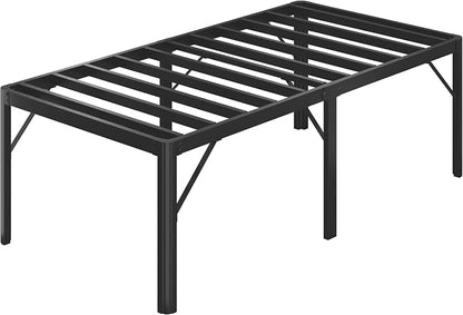 Lutown-Teen 25 Inch High Twin Bed Frames with Rounded Corner Legs, Heavy Duty Metal Twin Platform Bed Frame with Steel Slats Support, No Box Spring Needed, Noise Free, Easy Assembly