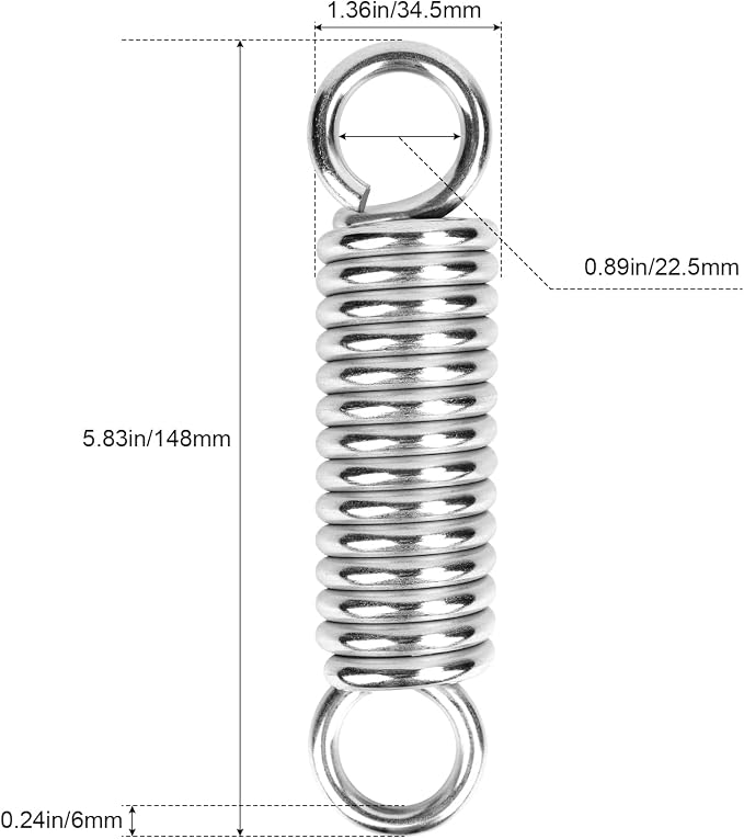 Heavy Duty Spring Fits Hammock Chair Swing Hanging Porch Suspension Sandbag Hook,500lbs Weight Capacity