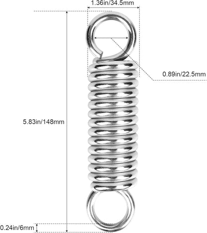 Heavy Duty Spring Fits Hammock Chair Swing Hanging Porch Suspension Sandbag Hook,500lbs Weight Capacity