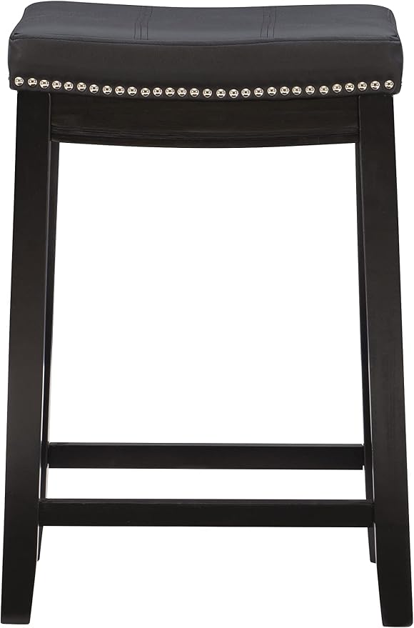 Linon Claridge Counter Stool, Black, 26" x 18" x 12.75"