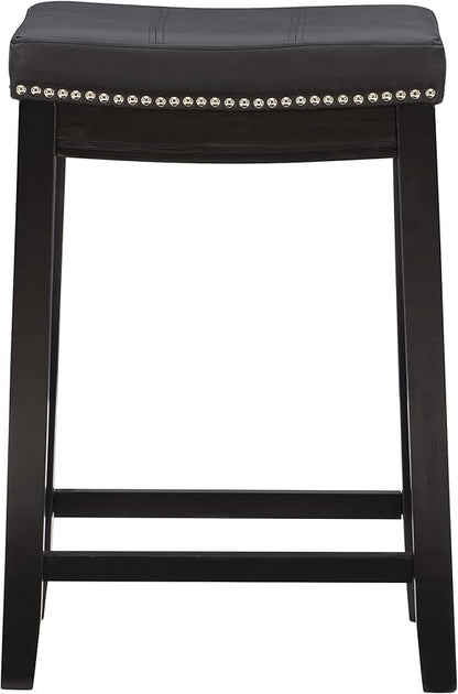 Linon Claridge Counter Stool, Black, 26" x 18" x 12.75"