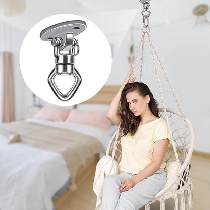 BeneLabel 2Pack Swing Hanger with Bearing Swivel 800LB Capacity Stainless Steel Aerial Silks Ceiling Mount Bracket Hammock Hardware for Swings, Hanging Chair, Aerial Hoop, Heavy Bag, Yoga Swing