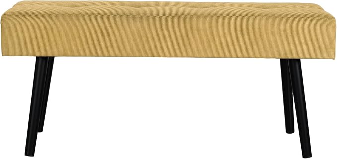 Comfy to go Entryway Bench - Bench for Bedroom, Modern Ottoman End of Bed, Corduroy Padded Benches for Living Room, Foyer, Mudroom, Hallway - 39" L x 14" W x 17" H