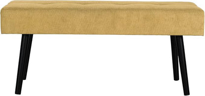 Comfy to go Entryway Bench - Bench for Bedroom, Modern Ottoman End of Bed, Corduroy Padded Benches for Living Room, Foyer, Mudroom, Hallway - 39" L x 14" W x 17" H