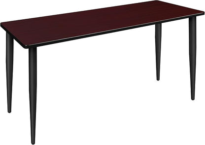 Romig Arco 72 x 24 in. Training Seminar Table- Mahogany Top, Black Tapered Legs