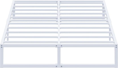 EMODA 12 Inch Full Size Bed Frame, Metal Platform Bed Frame Full No Box Spring Needed, Heavy Duty Steel Slats Support, Easy Assembly, Noise Free, White