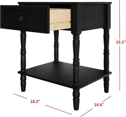 HOME DESIGN Homer Twin Tufted Wingback Upholstered Panel Bed with 2 Matching 1 Drawer Nightstands, Bedroom Furniture Set with Open Shelf Storage, Black Black