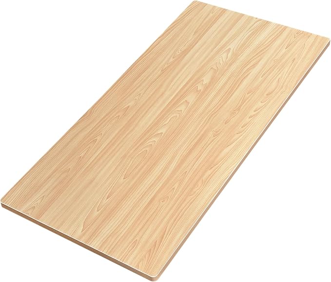 QLLY One-Piece Wood Tabletop, Replacement Board Desktop, Universal Countertop for Table and Workstation (Natural, 39.3x23.6 inch)