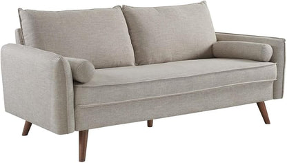 Modway Revive Contemporary Modern Fabric Upholstered Sofa In Beige