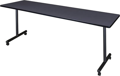 Romig Axis-Pro 84 x 24 in. Mobile T-Base Training Seminar Table- Grey