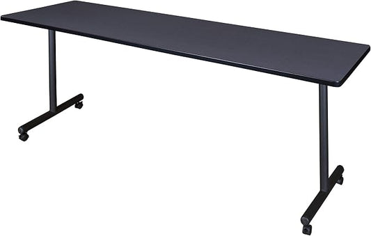 Romig Axis-Pro 84 x 24 in. Mobile T-Base Training Seminar Table- Grey