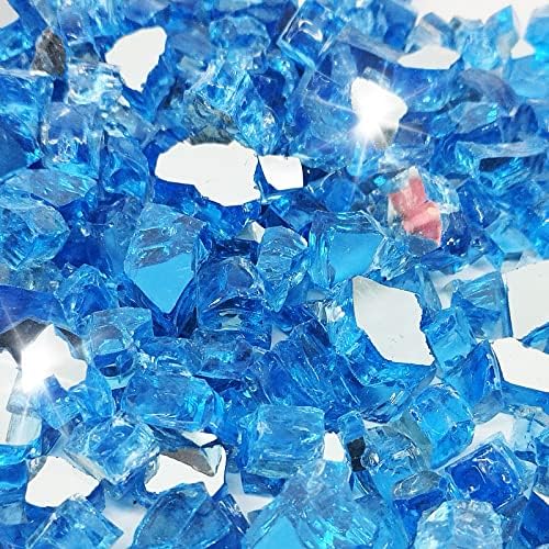 10 lbs Crushed Fire Pit Glass,1/2 Inch Pacific Blue Fire Glass