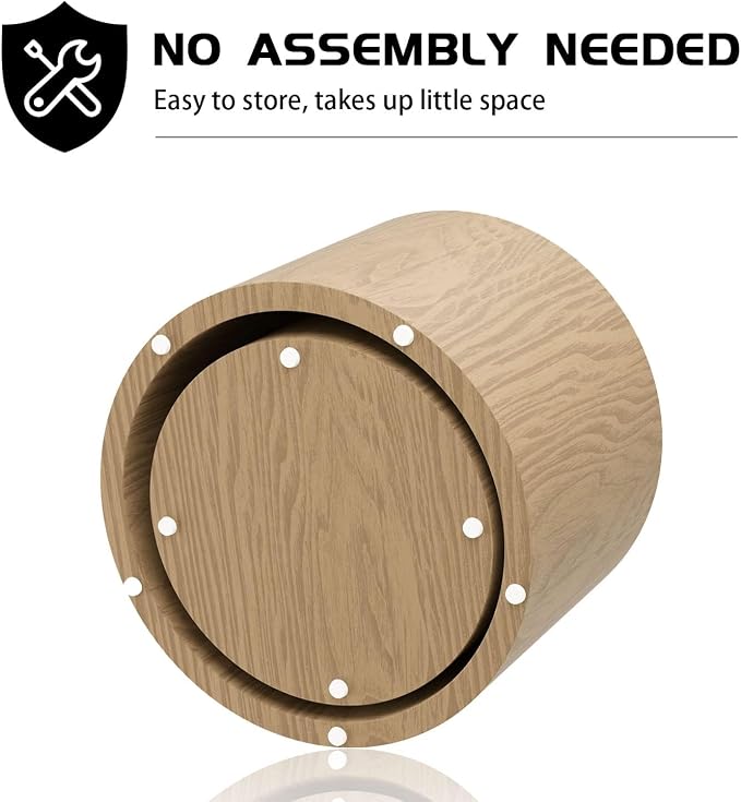 Nesting Coffee Table Set of 2, Wood Round Coffee Table, Modern Coffee Table for Small Space Living Room, Wood Color