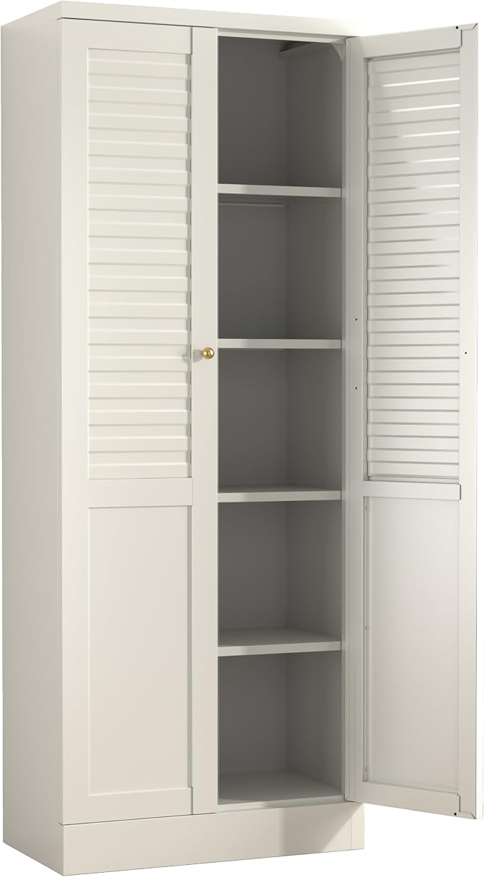 61'' Metal Pantry Cabinet with 4 Adjustable Shelves, Freestanding Steel Storage Cabinet for Kitchen & Home