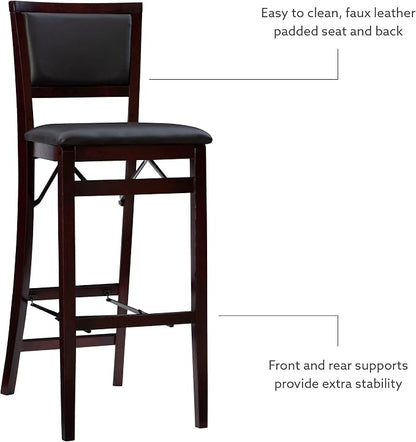Linon Keira Pad Back Folding Bar Stool