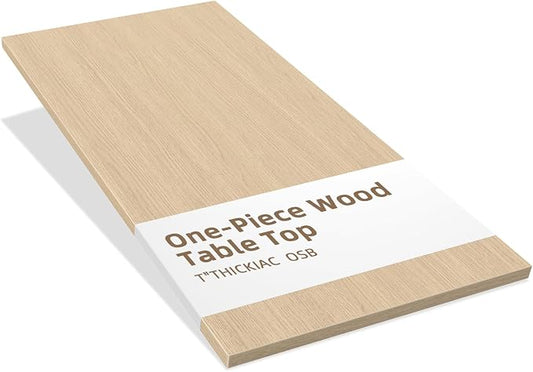 Universal 48 x 24 One-Piece Solid Wood Table Top, 1" Thick Desktop for Stand Up Height Adjustable Desk Frames, Home Office Tabletop, Countertop DIY, White Oak
