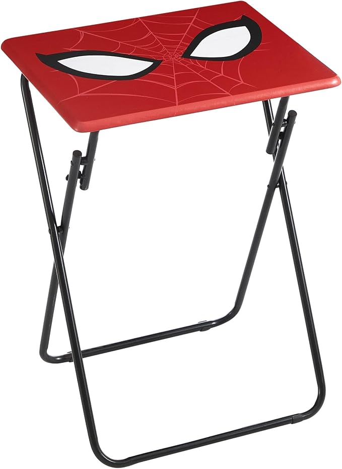Marvel Spiderman Folding Tray Table,Portable Snack & Laptop Table, Compact Space-Saving Design for Kids & Teens, Lightweight Indoor Table for Bedroom, Dorm, or Playroom