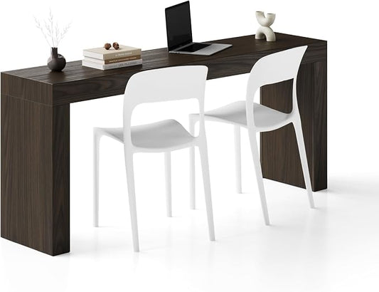 Mobili Fiver, Evolution Desk 70.9 x 15.7 in, Dark Walnut with Two Legs, Made in Italy
