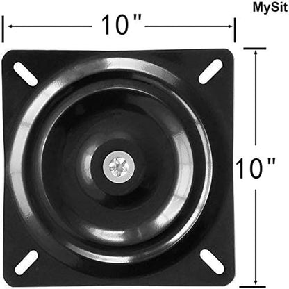 MySit 10" (245mm) Square Heavy Duty Swivel Replacement for Recliner Chair or Furniture - Ball Bearing Swivel Plate Mechanism - Flat