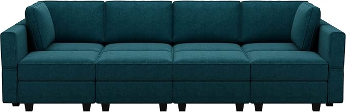 Belffin Modular Sectional Sleeper Sofa Bed Convertible Sectional Couches for Living Room. Peacock Blue Couch