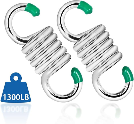 2Pack Premium Porch Swing Springs (Silver Small),1300lb Heavy Duty Springs, Rust Resistant Swing Springs, Spring for Swing Hammock Hanging Chair Spring for Hammock Spring,Porch Swings
