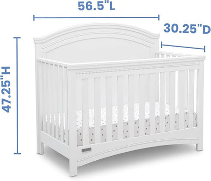 Simmons Kids SlumberTime Emma 4-in-1 Convertible Baby Crib N More - Greenguard Gold Certified, Bianca White
