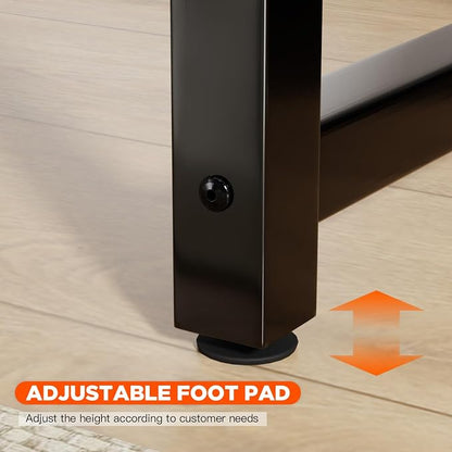 PayLessHere | 32 Inch Computer Desk | Brown | Office Desk with Metal Frame, Adjustable Feet | Water-Resistant, Scratchproof Surface | Sturdy Writing Table for Home Office or Study | Pack of 2