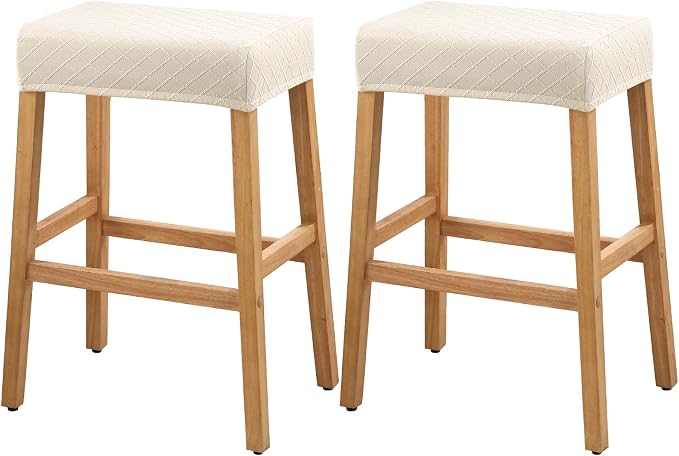 YISUN Stool Covers Rectangle - 2 Pack Stretch Waterproof Saddle Seat Cover Counter Bar Stools Bar Chairs Covers Kitchen Island Chairs Cushion Protector