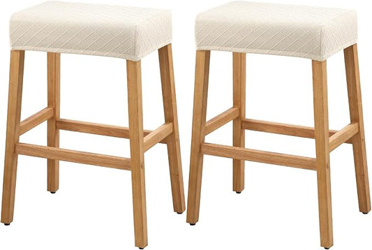 YISUN Stool Covers Rectangle - 2 Pack Stretch Waterproof Saddle Seat Cover Counter Bar Stools Bar Chairs Covers Kitchen Island Chairs Cushion Protector