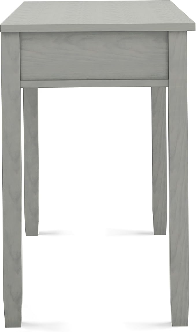 SIMPLIHOME Warm Shaker Desk - 48 Inch Wide Solid Wood Writing Desk in Fog Grey, Transitional Home Office Computer Table for Workspace or Study with Flip-Down Keyboard Tray and 2 Drawers