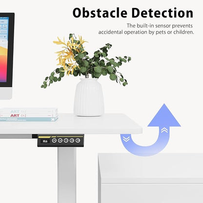 Dual Motor Electric Standing Desk Frame,Adjustable height and length,The maximum size it can accommodate is 63*28 inches for the tabletop,3 Preset Heights,Rated for 264 pounds of weight.White