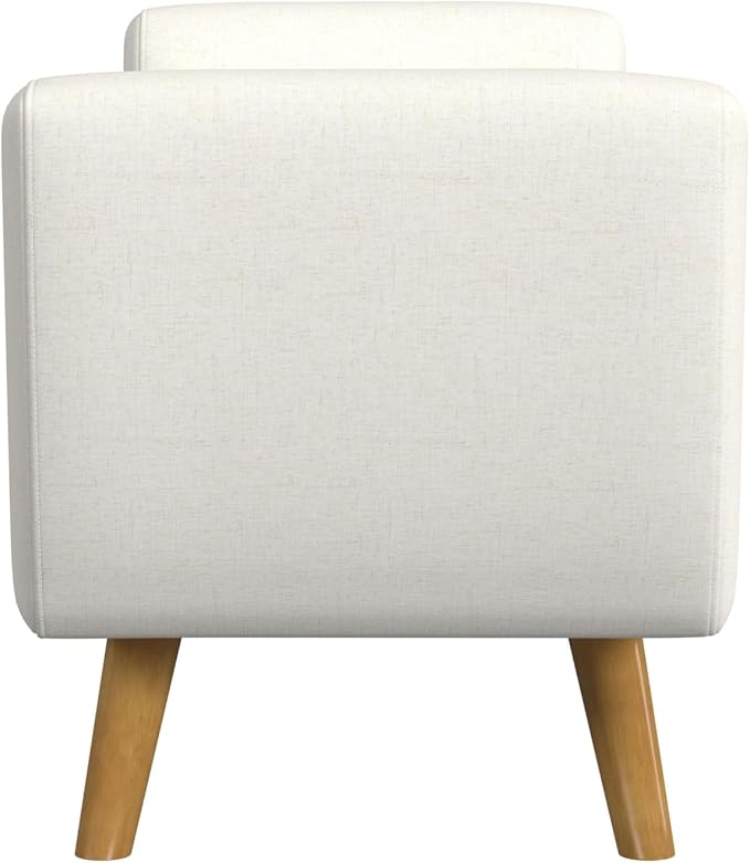 HomePop 60" Modern Storage Bench with Wood Legs - Cream Woven