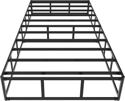 Maenizi Twin Box Spring 9 Inch, Heavy Duty Metal Box Spring Bed Base with Fabric Cover, Mattress Foundation, Easy Assembly, Noise Free, Black