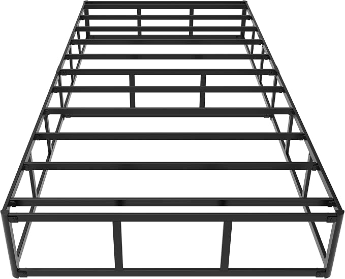 Maenizi Twin XL Box Spring 9 Inch, Heavy Duty Metal Box Spring Bed Base with Fabric Cover, Mattress Foundation, Easy Assembly, Noise Free, Black