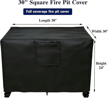Chinchilla Heavy Duty 30 Inch Square Fire Pit Cover - 100% Waterproof & Weatherproof, Durable All-Season Protection for 28/29/30 Inch Propane Fire Pits and Tables