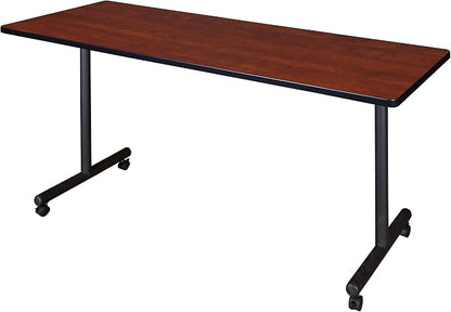 Romig Axis-Pro 72 x 24 in. Mobile T-Base Training Seminar Table- Cherry
