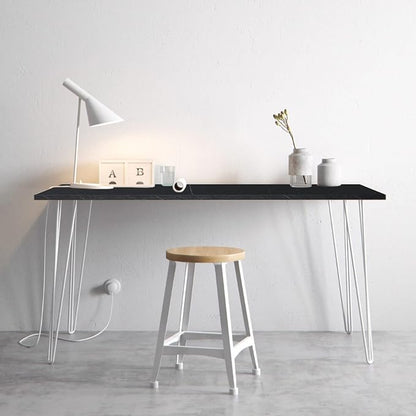 Kaboon Universal Tabletop 55"x20", Solid One-Piece Melamine Table Top, Double Desk L-Desk DIY, Home and Office,Cloud Atlas/Black Marble