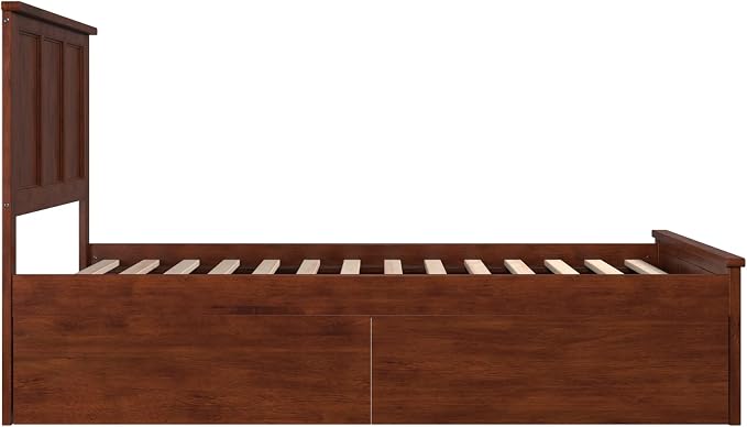 AFI, Madison Full Platform Bed with Matching Footboard & Storage Drawers, Walnut