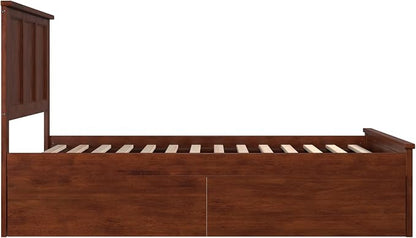 AFI, Madison Full Platform Bed with Matching Footboard & Storage Drawers, Walnut