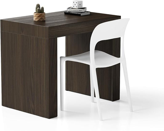 Mobili Fiver, Evolution Desk 35.4 x 23.6 in, Dark Walnut with Two Legs, Made in Italy