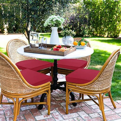 Outdoor Chair Cushions Set of 4, 17 x 16 Inch Waterproof Seat Pads