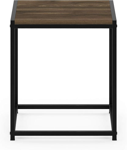 FURINNO Camnus Modern Living End Table, Columbia Walnut, 15.75 in x 15.75 in x 17.83 in
