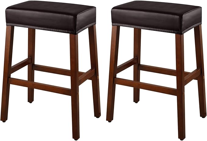 YISUN Stool Covers Rectangle - 2 Pack Stretch Oilproof Waterproof PU High Chair Cover Vanity Stool Cover Pub Counter Bar Stool Covers Saddle Seat Cover with Elastic Bands