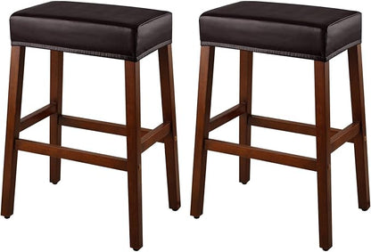 YISUN Stool Covers Rectangle - 2 Pack Stretch Oilproof Waterproof PU High Chair Cover Vanity Stool Cover Pub Counter Bar Stool Covers Saddle Seat Cover with Elastic Bands