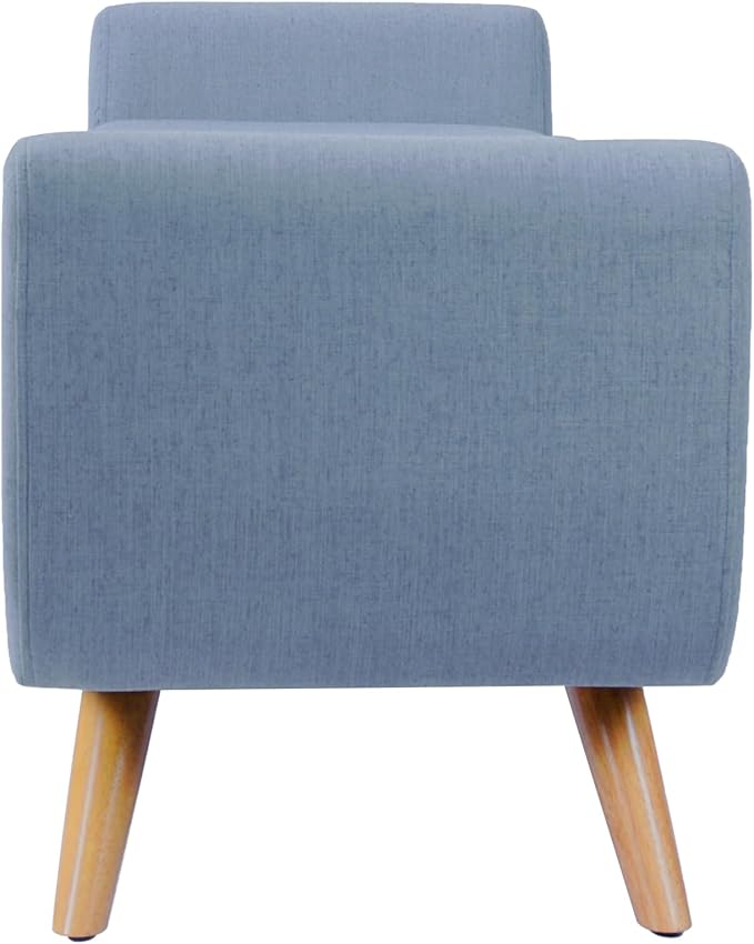 HomePop 60" Modern Storage Bench with Wood Legs - French Blue Woven