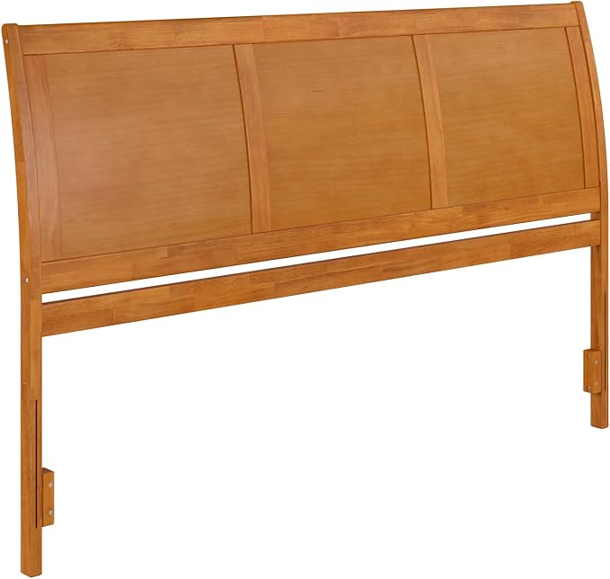 AFI, Portland King Sleigh Solid Wood Panel Headboard, Light Toffee