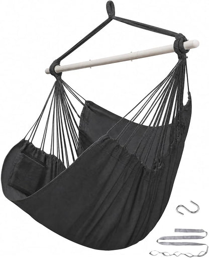 ADVOKAIR Hammock Chair Swing, Heavy-Duty Hanging Rope Swing Seat Supports 500 Lbs, Ideal for Outdoor Patio, Backyard, Porch, Deck & Indoor Bedroom Use