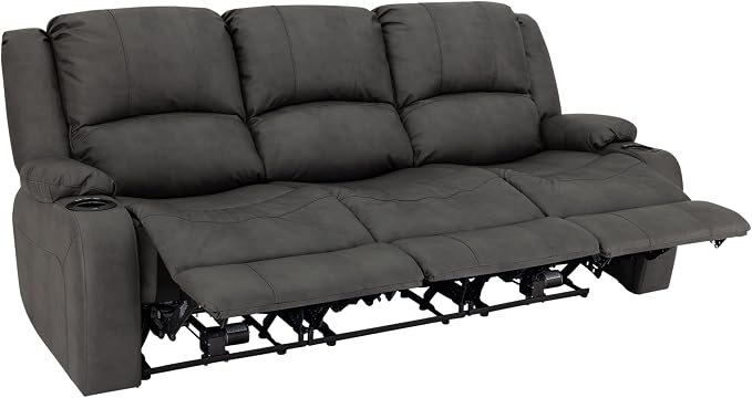 RecPro Charles 80" RV Wall Hugger Reclining Sofa | Gunmetal