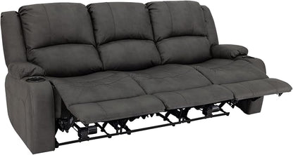 RecPro Charles 80" RV Wall Hugger Reclining Sofa | Gunmetal