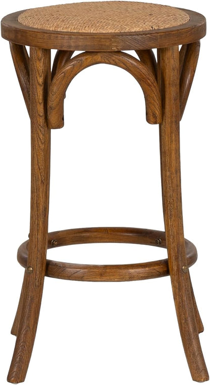 Linon Home Décor Tampa Walnut Backless Counter Stool,